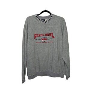 Pro Player Super Bowl XXXIV Atlanta 2000 Sweatshirt Grey Red Titans vs Rams Sz L